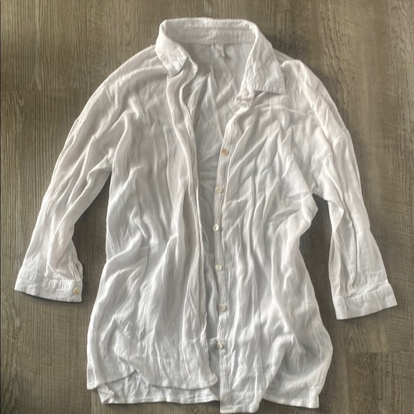 Amazon Other - White Button-Up Shirt/ Cover up